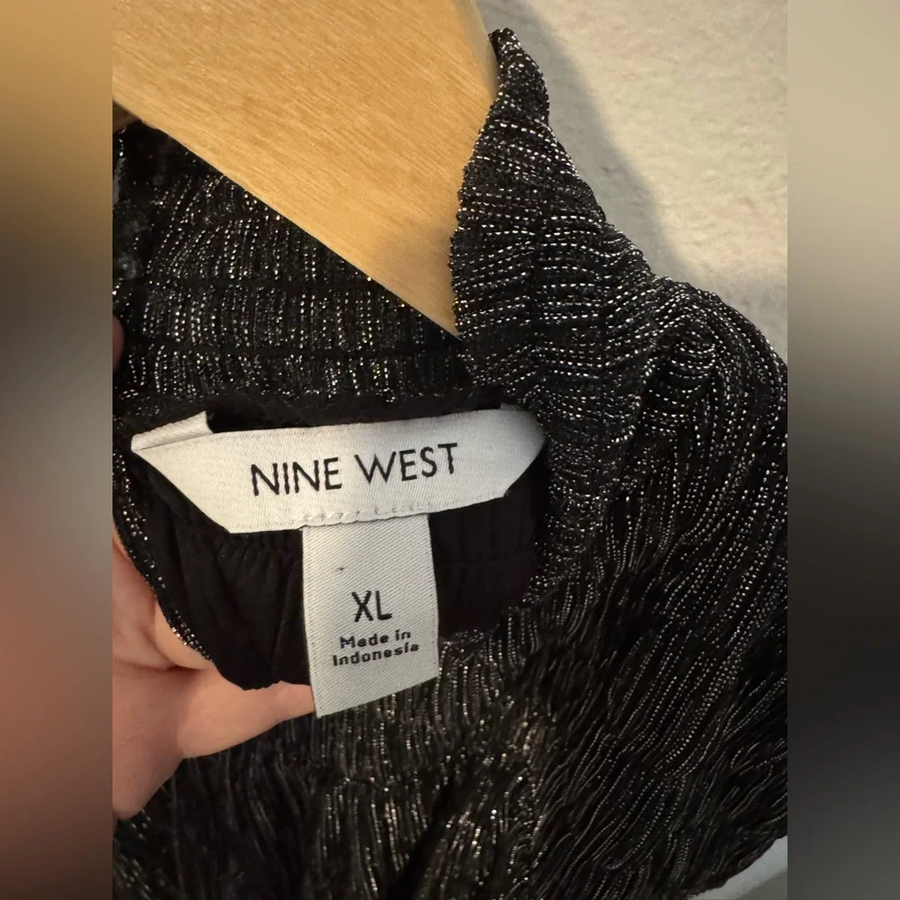 Nine West Black/Metallic Sleeveless Swing Dress XL - Picture 4 of 7